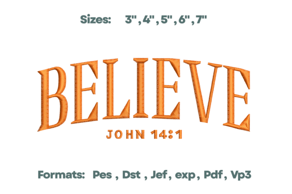 Believe John 14:1 Bible Embroidery