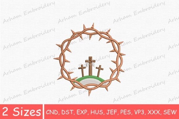 Crown of Thorns with Three Crosses