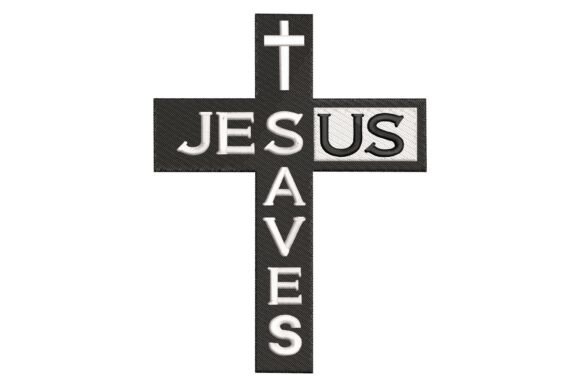 Jesus Saves Us Embroidery Design