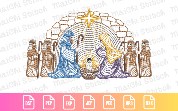 Nativity Scene: A Thoughtful Embroidery Design for Meaningful Holiday Projects