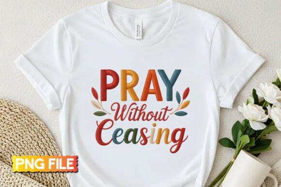 Pray Without Ceasing Embroidery PNG